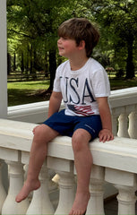 Little Travis Tee ~ USA Flag Graphic