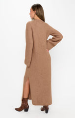 Lorraine Maxi Sweater Dress ~ Maple Brown Knit