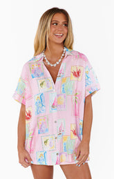 Parker Button Down ~ Summer Soleil Linen