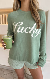 Off Duty Sweater ~ Lucky Graphic Knit