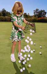 Little Clubhouse Dress ~ Pink Palms