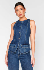 Midland Vest Top ~ Deep Well Indigo