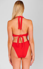 Malta Top ~ Hot Tamale Red Scrunch