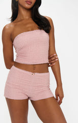 Nicki Tube Top ~ Pink Ruffle Lace